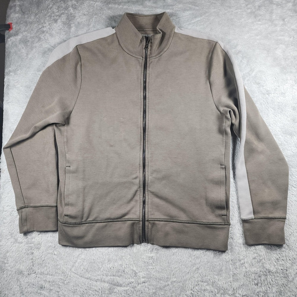 James Perse Jacket Mens XL Beige Yosemite‎ Bomber Full Zip Knit Lightweight USA